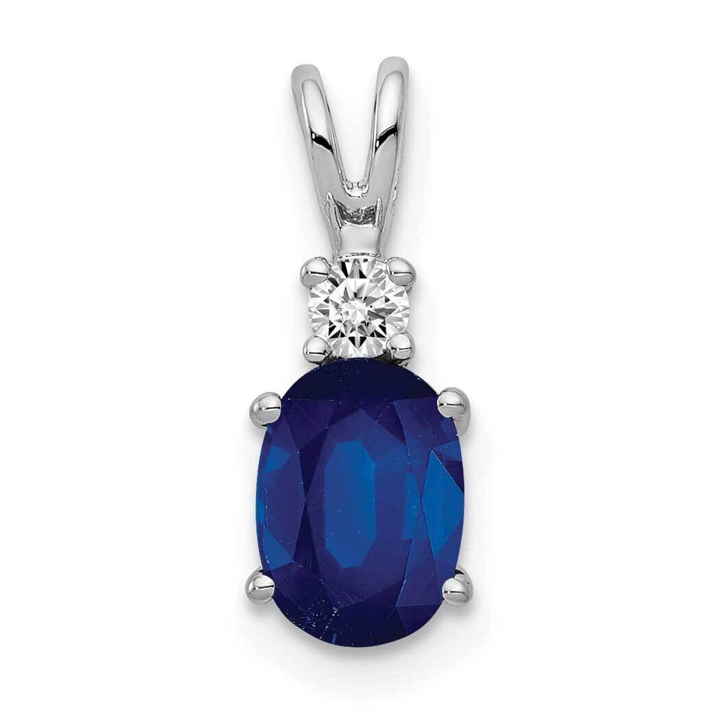 7x5mm Oval Sapphire Diamond pendant 14k White Gold XP1005S_AA, MPN: XP1005S_AA, 883957166575