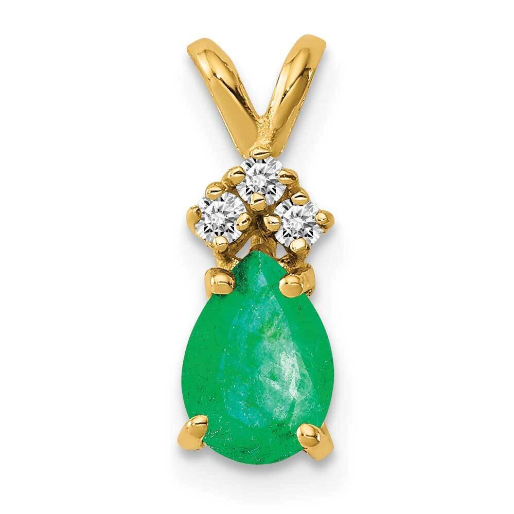 7x5mm Pear Emerald Diamond pendant 14k Gold XP1012E_AA, MPN: XP1012E_AA, 883957241227