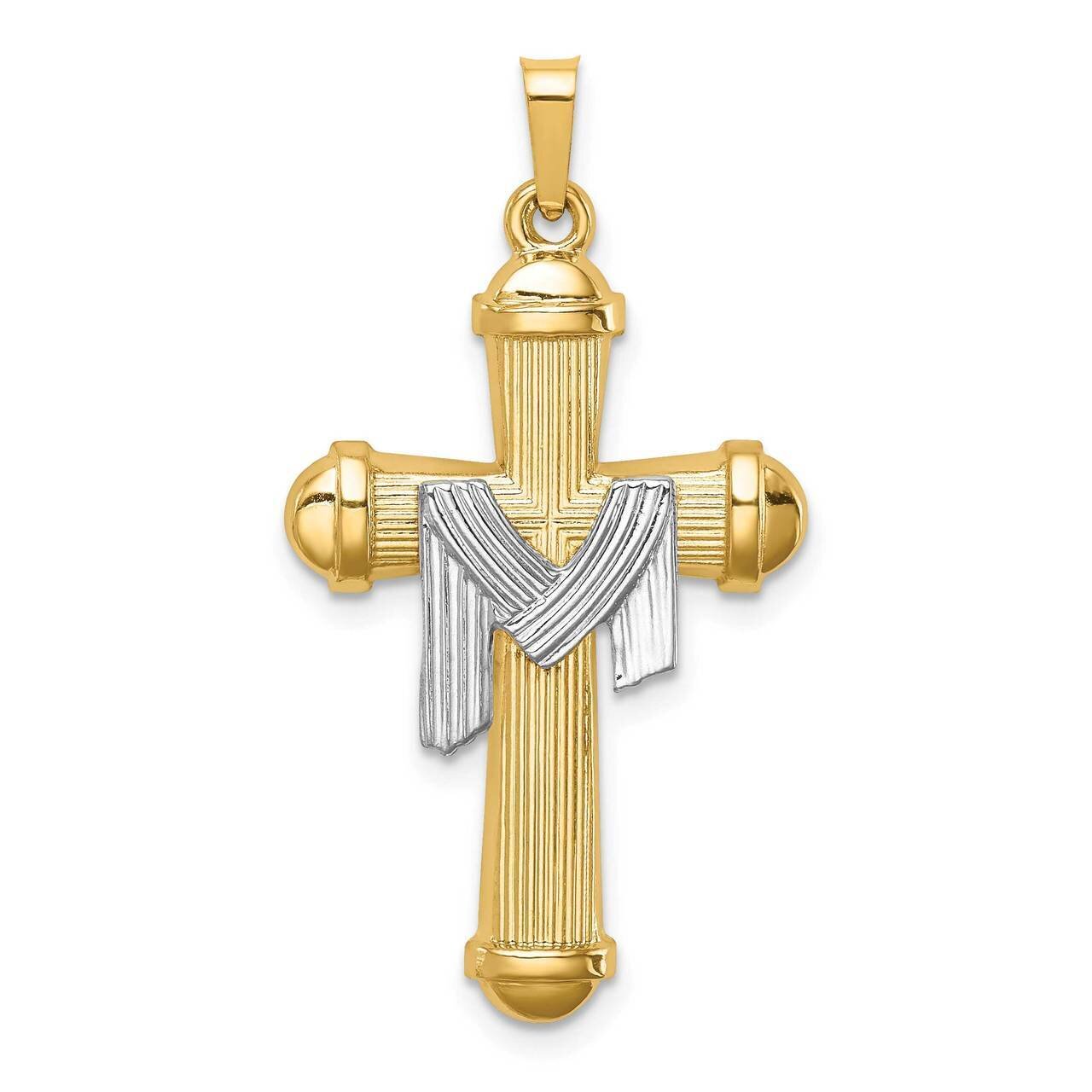 Hollow Polished Draped Cross 14k Two-tone Gold XR1728, MPN: XR1728, 883957600703