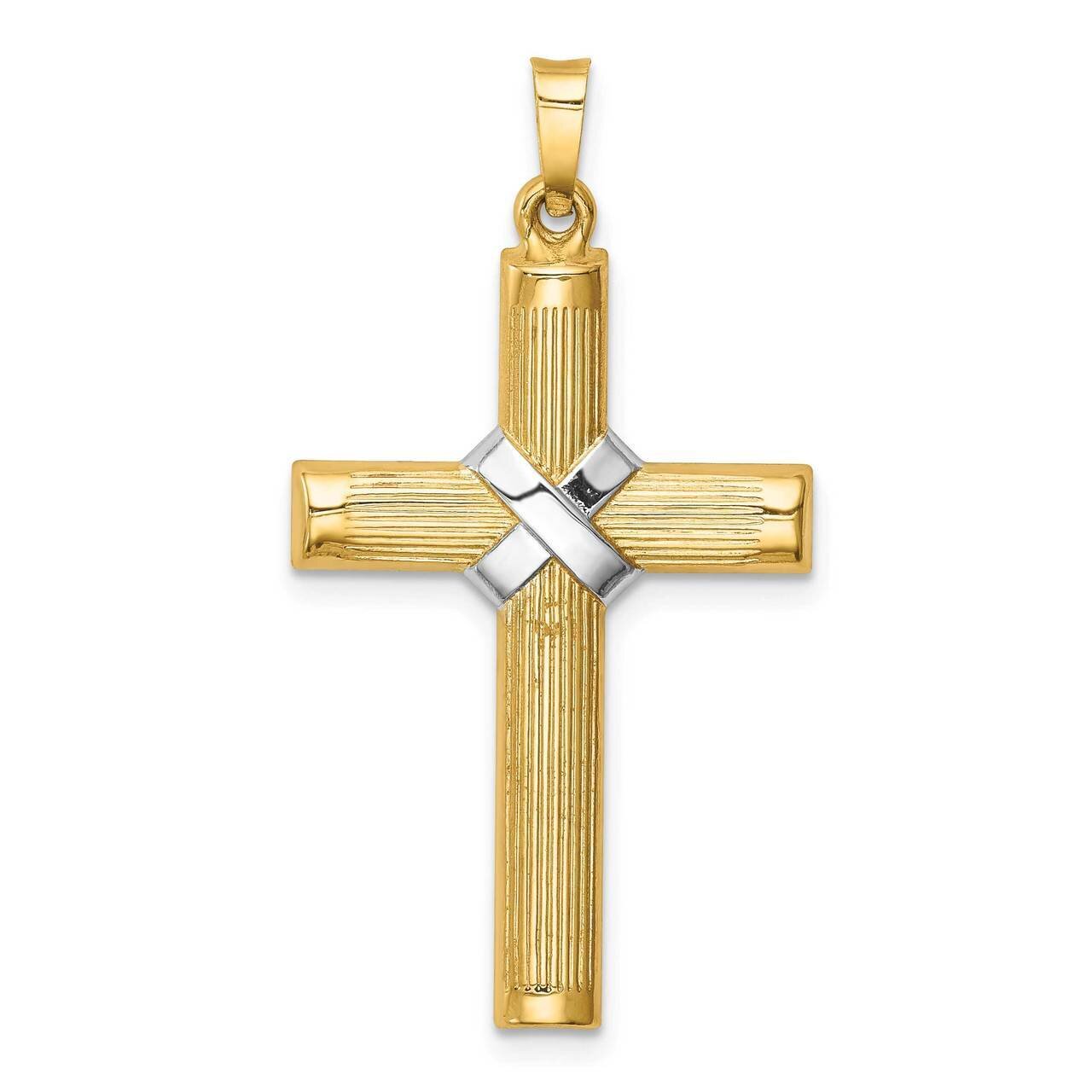 Rhodium-plated Center X Cross 14k Hollow Polished XR1818, MPN: XR1818, 883957603636
