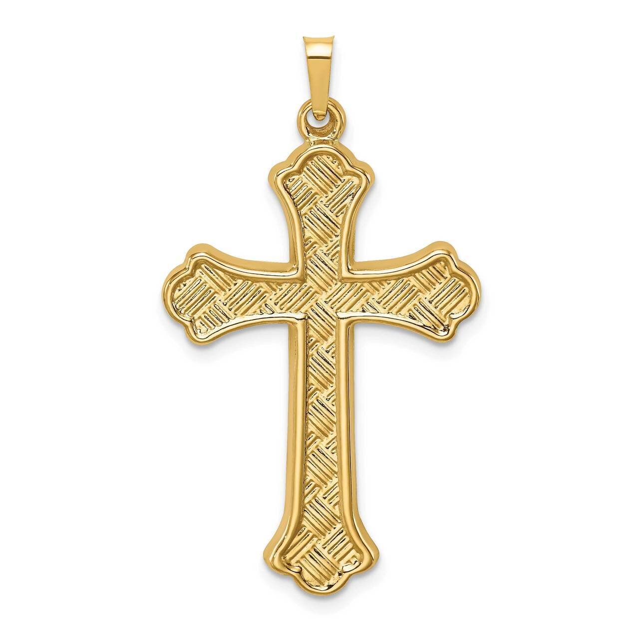 Woven Fleur de Lis Cross 14k Hollow Polished XR1821, MPN: XR1821, 883957603650