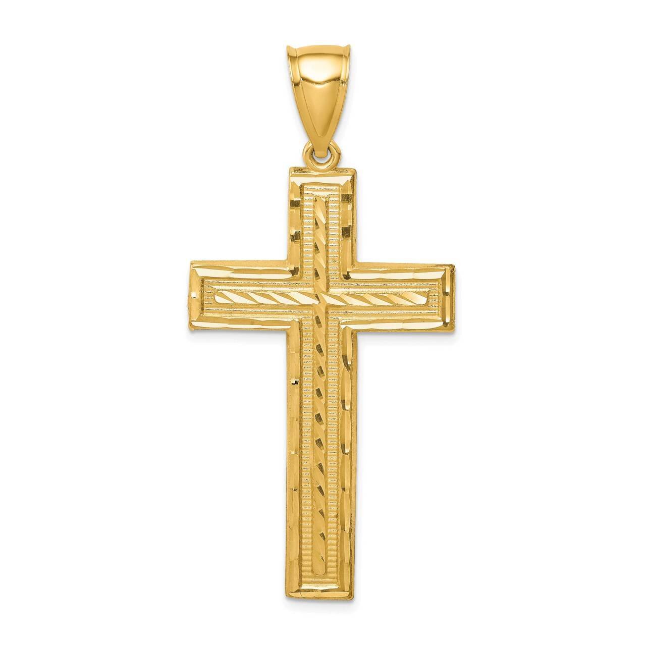 Cross Pendant 14k Gold Diamond-cut XR1825, MPN: XR1825, 886774013633