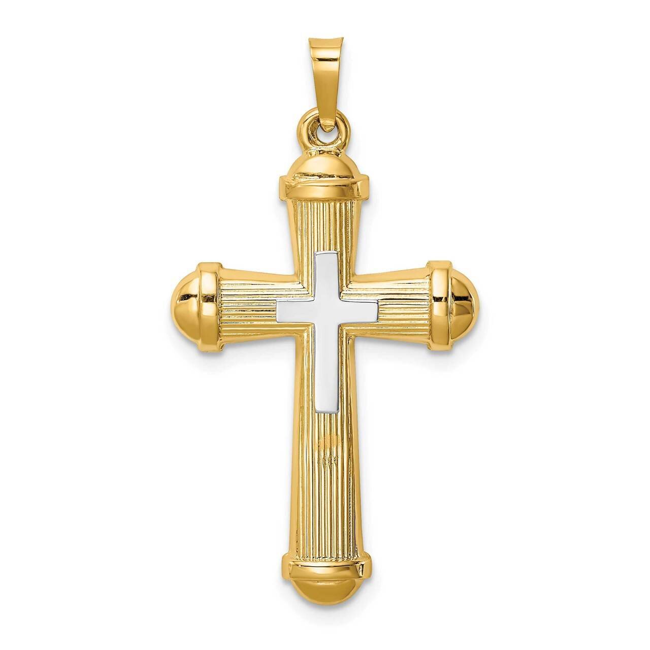 Hollow Polished Cross with Center Cross 14k Two-tone Gold XR1829, MPN: XR1829, 883957603674