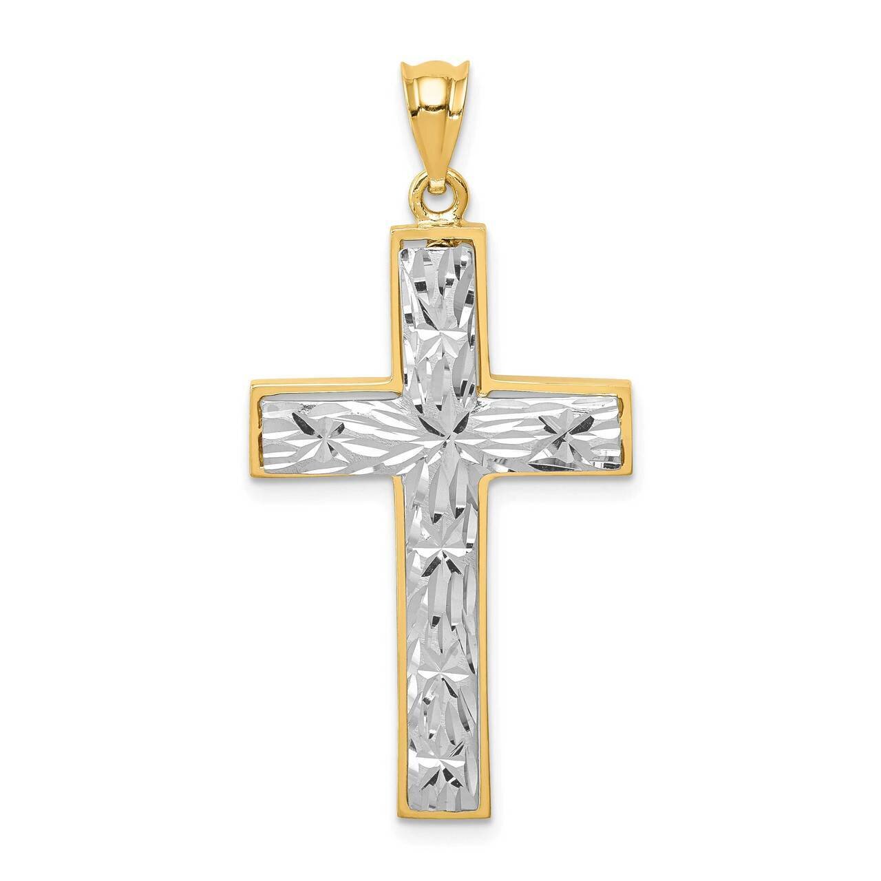 Diamond-cut Cross Pendant 14k Two-tone Gold Polished XR1830, MPN: XR1830, 883957598901