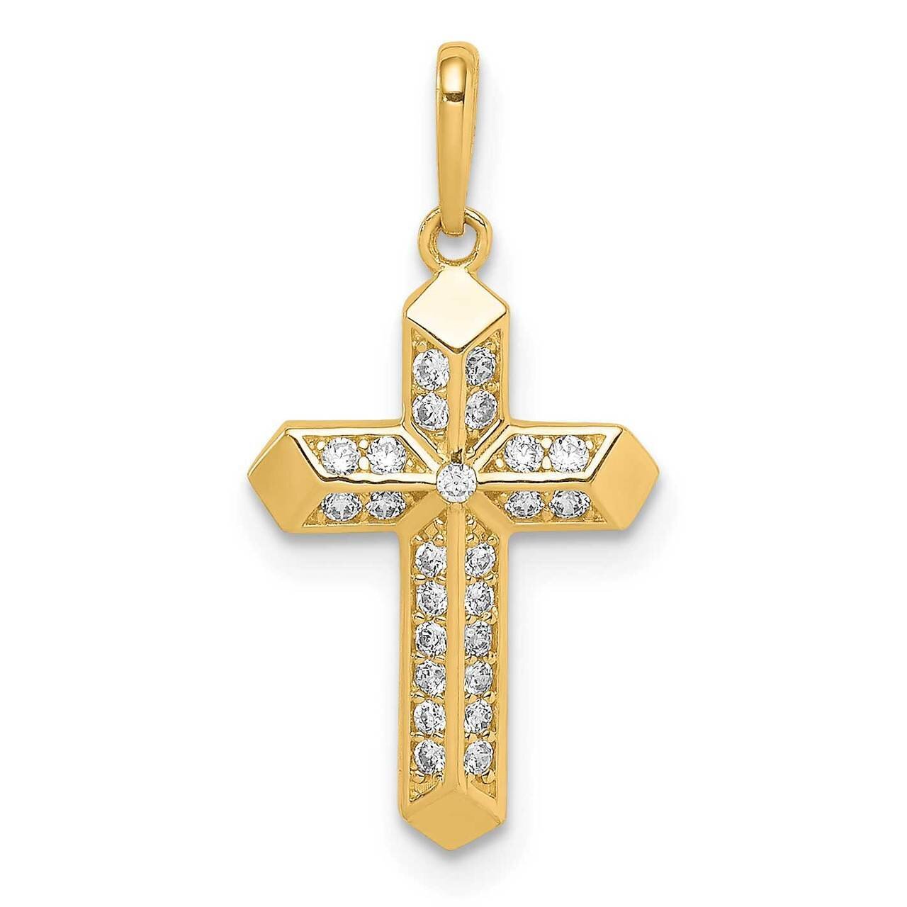 Cross Pendant 14k Gold CZ Diamond XR1838, MPN: XR1838, 883957954042