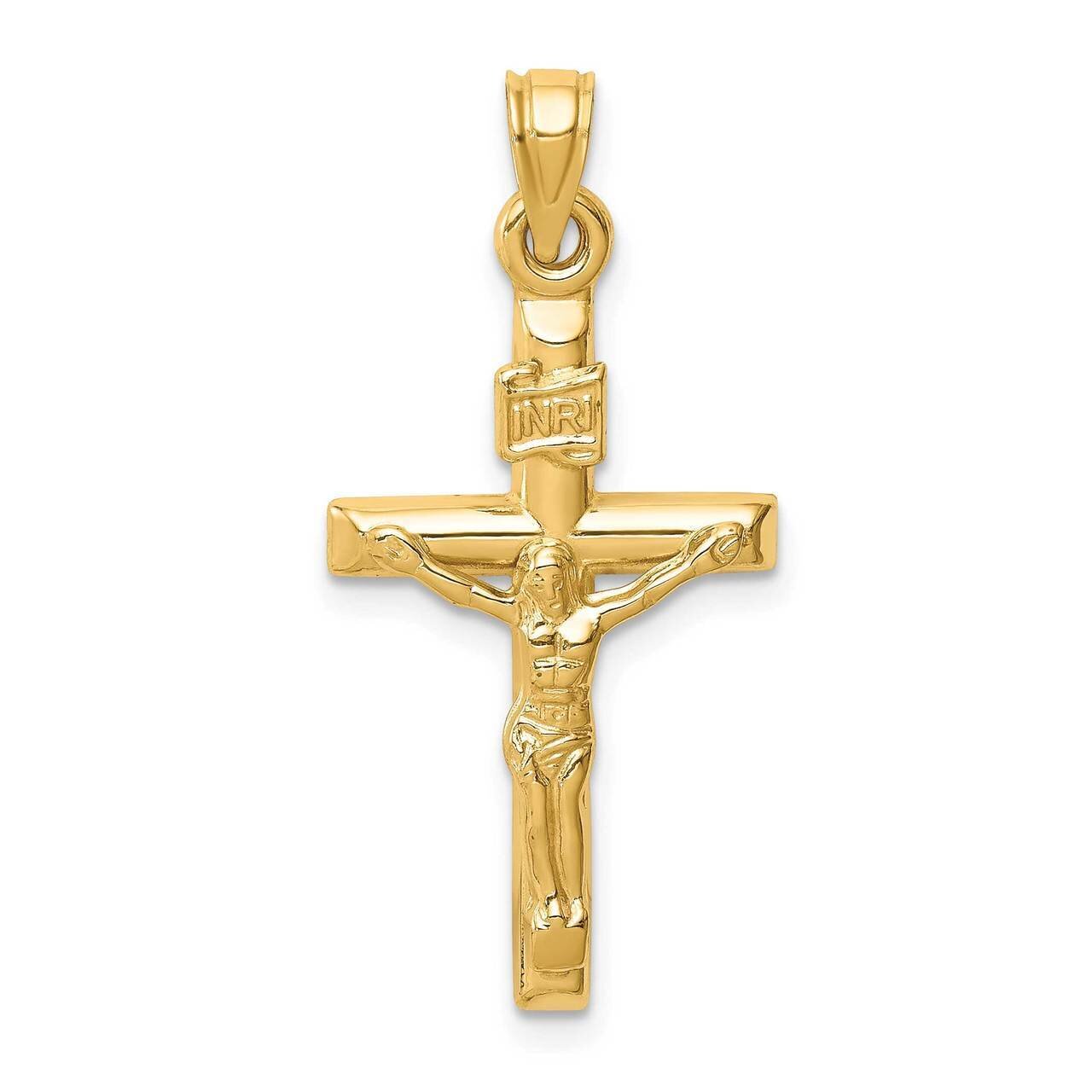 Crucifix Pendant 14k Gold Hollow XR1841