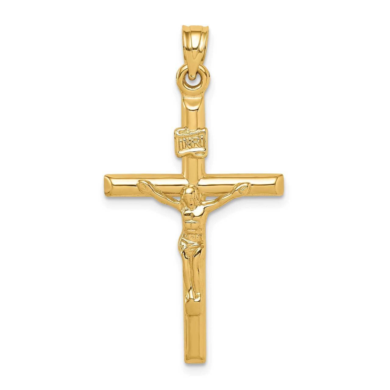 Crucifix Pendant 14k Gold Hollow XR1842