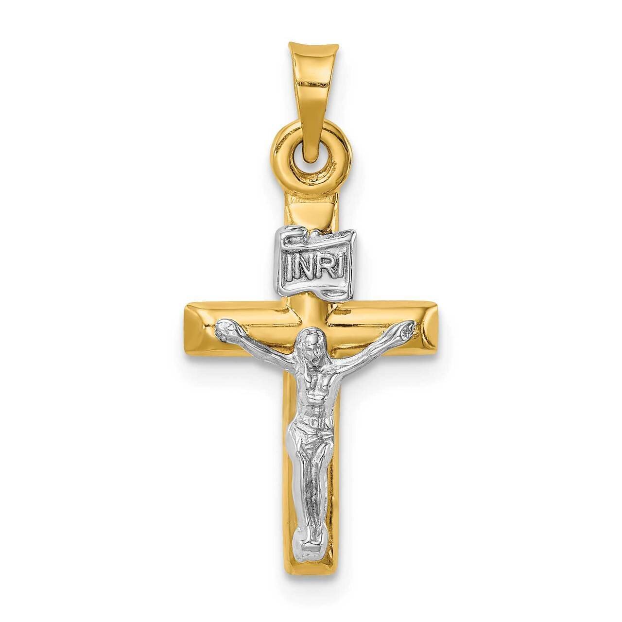 Hollow Crucifix Pendant 14k Two-tone Gold XR1844