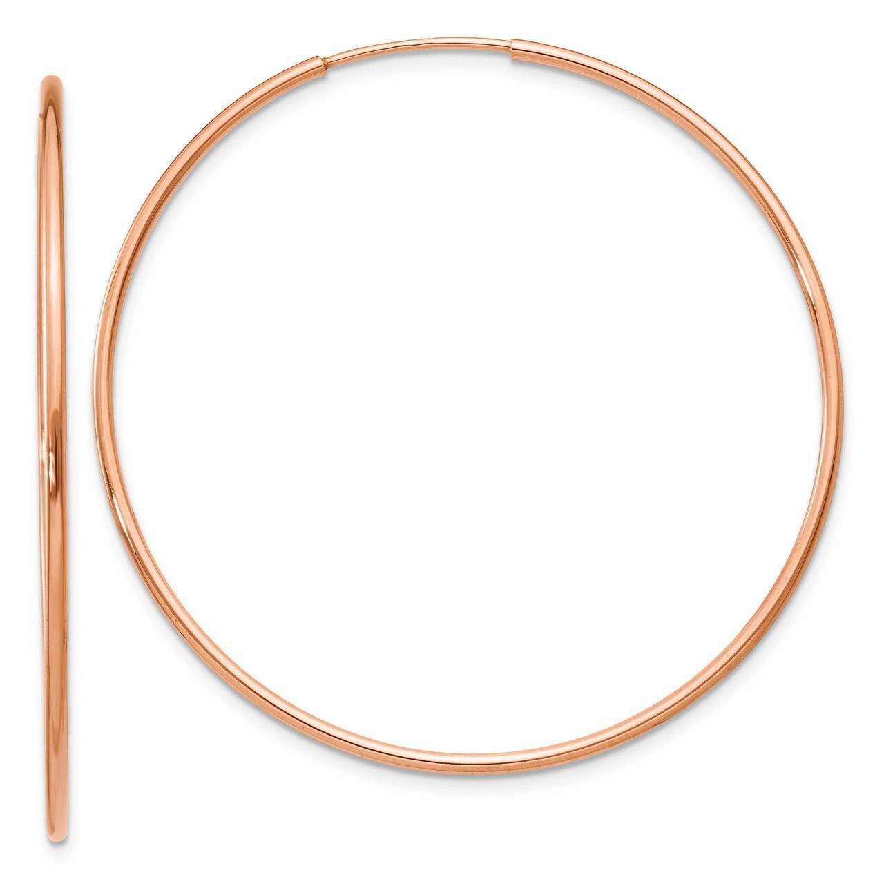 1.2mm Polished Endless Hoop Earrings 14k Rose Gold XY1240, MPN: XY1240, 883957997100