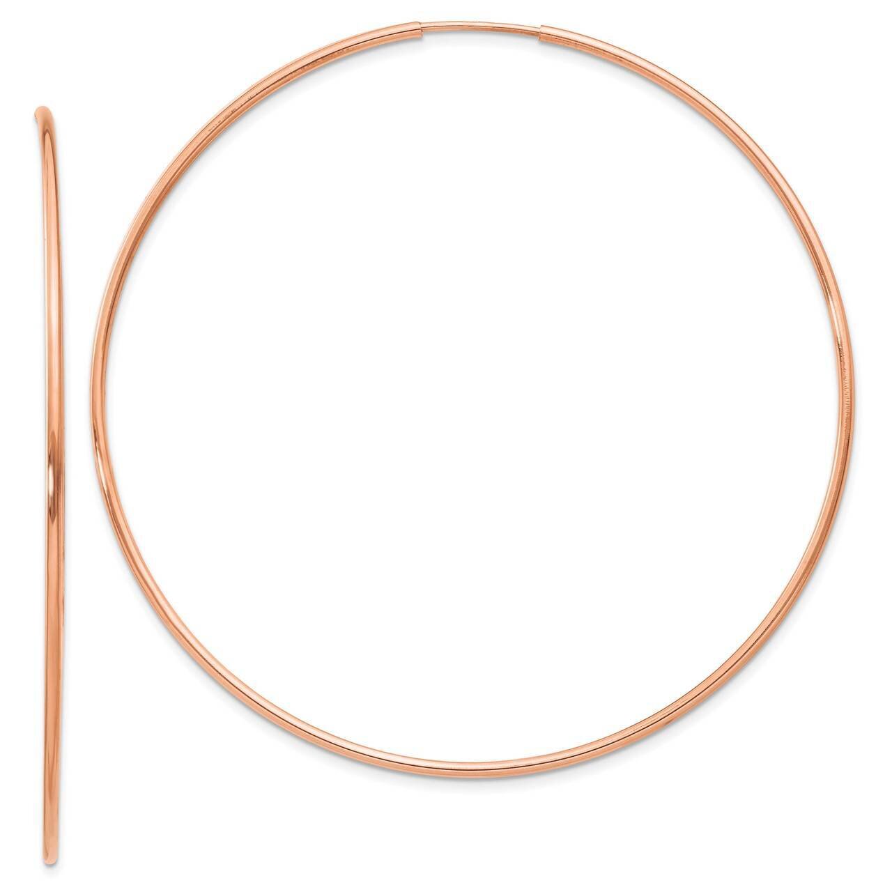1.2mm Polished Endless Hoop Earrings 14k Rose Gold XY1243, MPN: XY1243, 883957997131