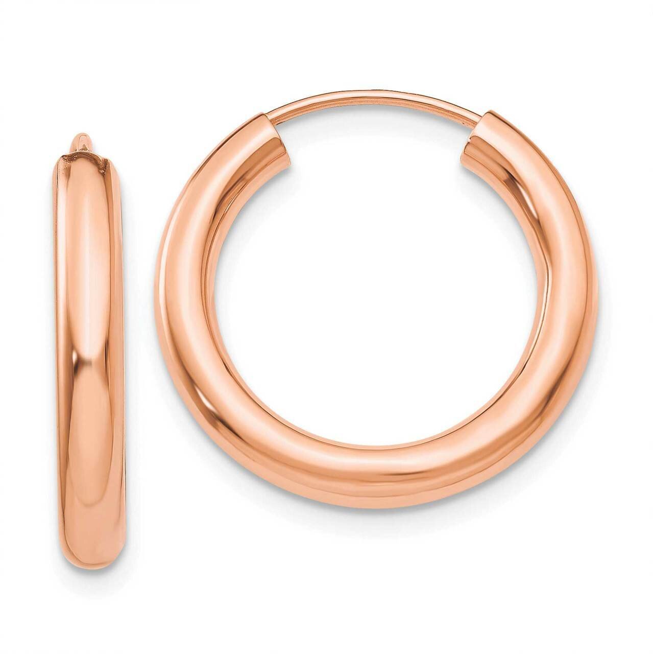 Endless Tube Hoop Earrings 14k Rose Gold Polished XY1251, MPN: XY1251, 883957997599