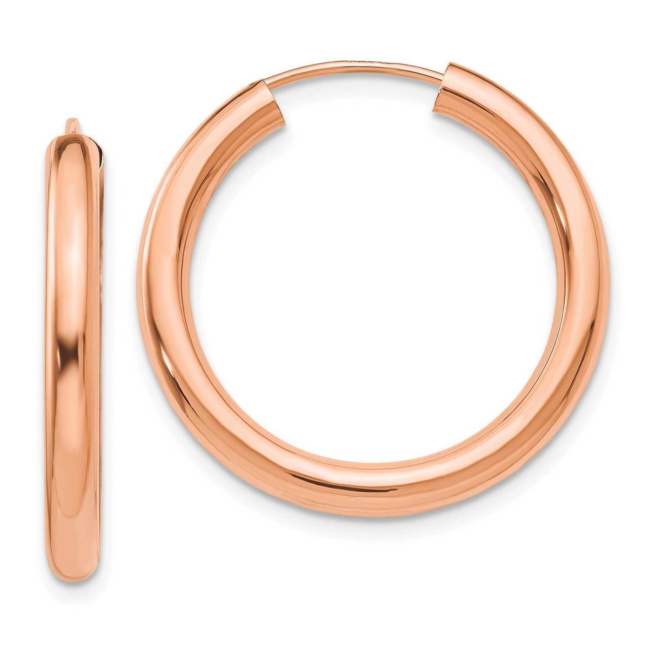 Endless Tube Hoop Earrings 14k Rose Gold Polished XY1252
