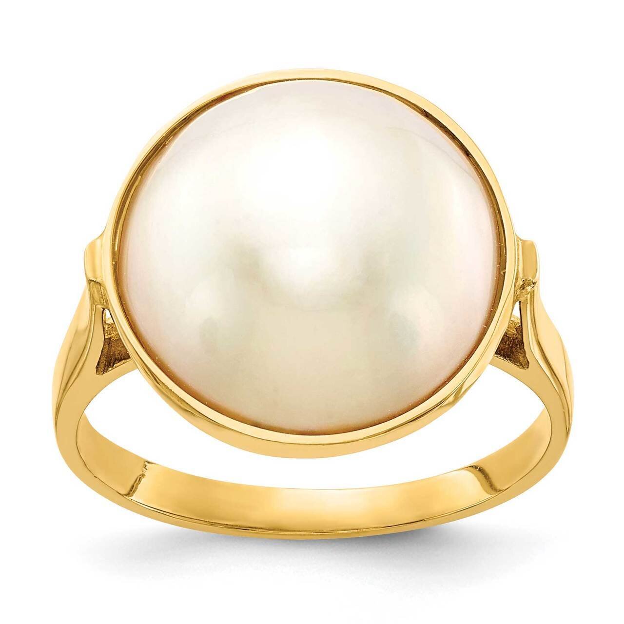 13-14mm Freshwater Cultured Mabe Pearl Ring 14k Gold Y13943PL