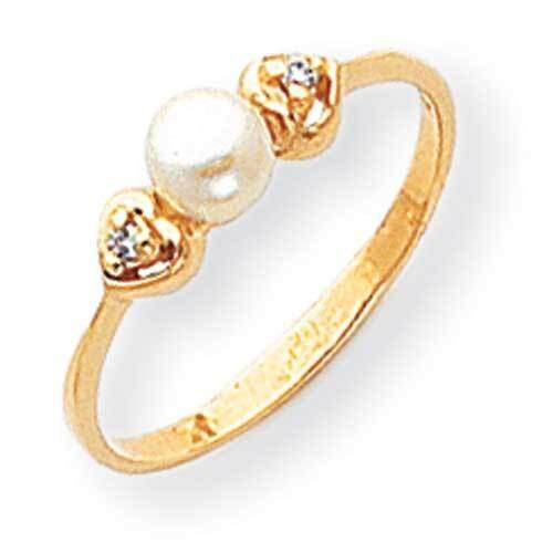Freshwater Cultured Pearl &amp; Diamond Ring 14k Gold Y1936PL_AA, MPN: Y1936PL_AA,