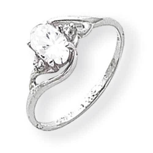 6x4mm Oval Cubic ZirconiDiamond Ring 14k White Gold Y2149CZ_AA, MPN: Y2149CZ_AA, 883957423678
