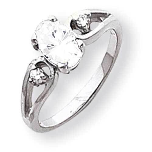 7x5mm Oval Cubic ZirconiDiamond Ring 14k White Gold Y2190CZ_AA, MPN: Y2190CZ_AA, 883957552422