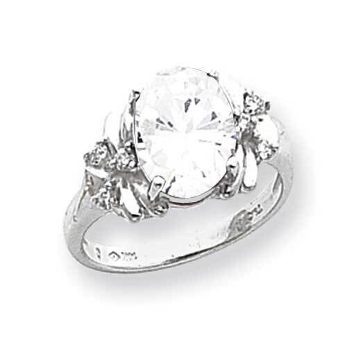 10x8mm Oval Cubic ZirconiDiamond Ring 14k White Gold Y2240CZ_AA, MPN: Y2240CZ_AA, 883957618289