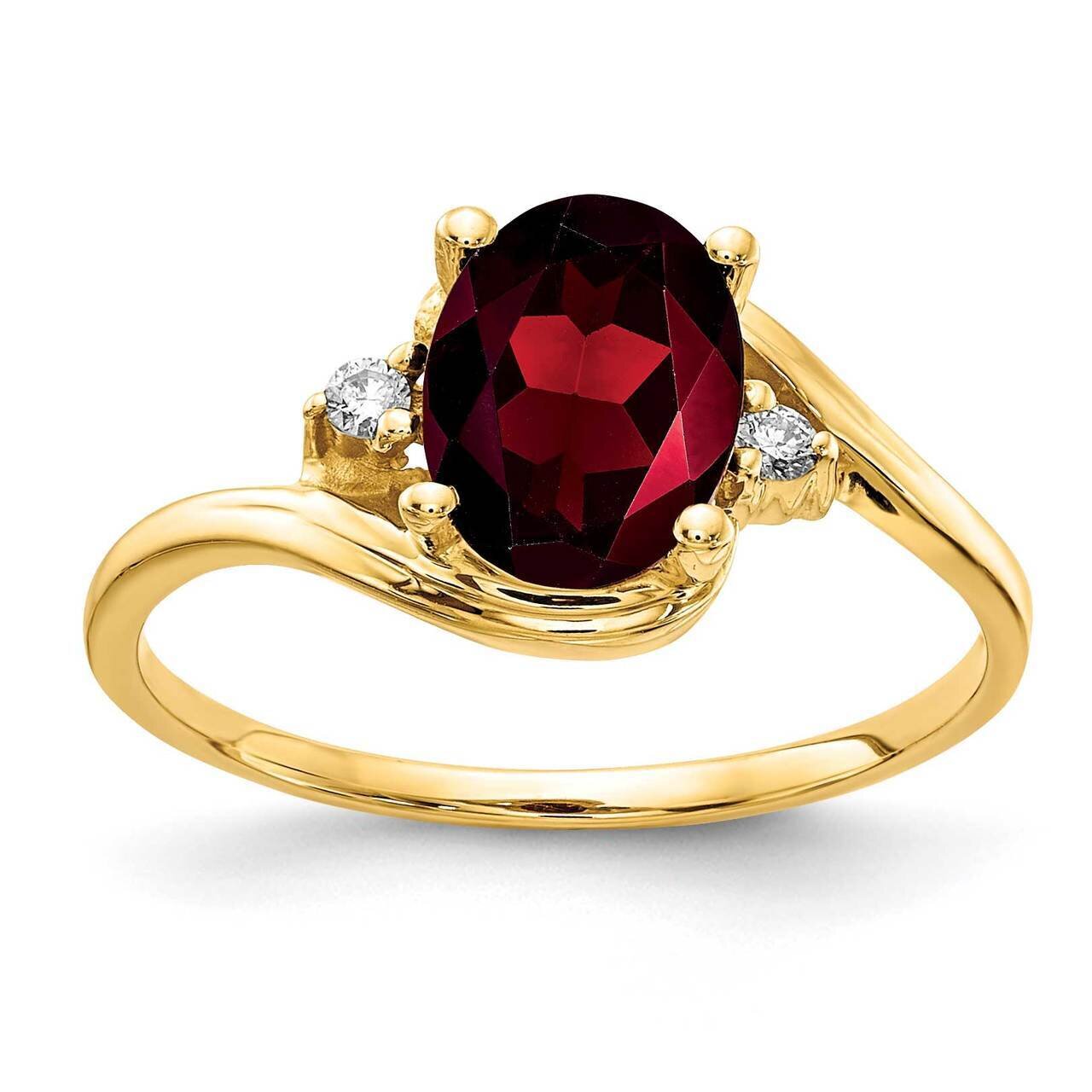 8x6mm Oval Garnet Diamond Ring 14k Gold Y2245GA_AA, MPN: Y2245GA_AA, 883957616384