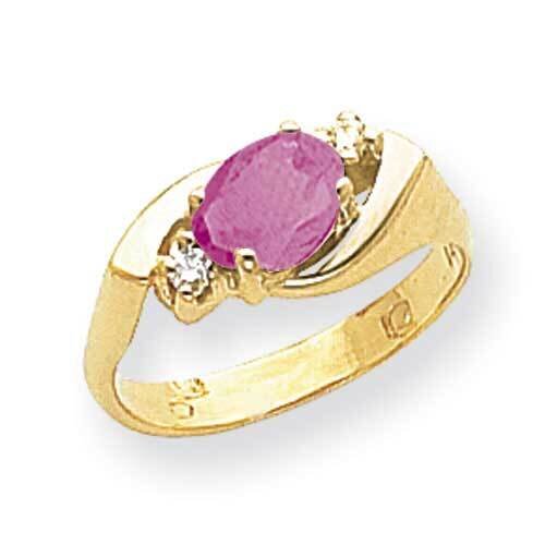 7x5mm Oval Pink Sapphire Diamond Ring 14k Gold Y2260SP_AA