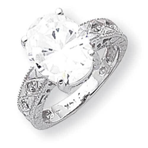12x10mm Oval Cubic ZirconiDiamond Ring 14k White Gold Y2271CZ_AA, MPN: Y2271CZ_AA, 883957619156
