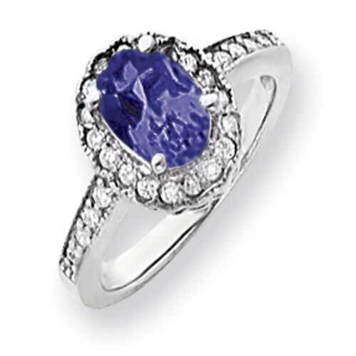8x6mm Oval Sapphire Diamond Ring 14k White Gold Y4420S_AA, MPN: Y4420S_AA, 883957359144