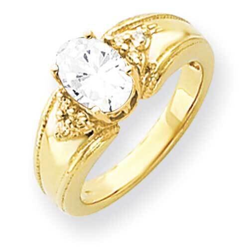 8x6mm Oval Cubic ZirconiDiamond Ring 14k Gold Y4452CZ_AA, MPN: Y4452CZ_AA, 883957387994