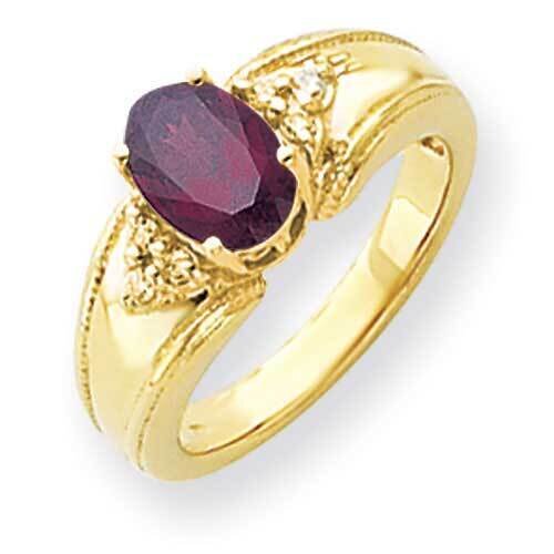8x6mm Oval Rhodolite Garnet Diamond Ring 14k Gold Y4452RG_AA, MPN: Y4452RG_AA, 883957389509