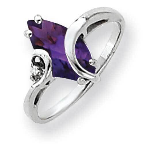 12x6mm Marquise Amethyst Diamond Ring 14k White Gold Y4530AM_AA
