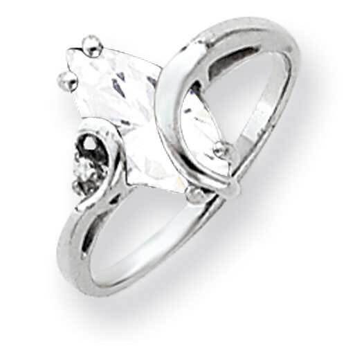 12x6mm Marquise Cubic ZirconiDiamond Ring 14k White Gold Y4530CZ_AA, MPN: Y4530CZ_AA, 883957442587