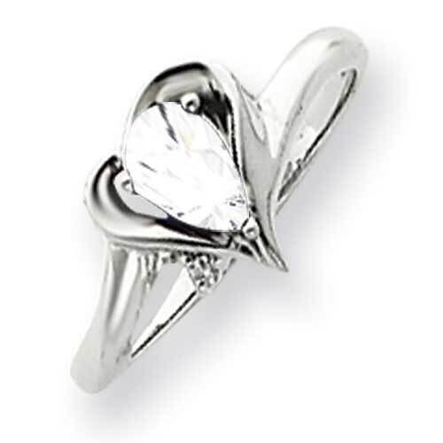 6x4mm Pear Cubic ZirconiDiamond Ring 14k White Gold Y4560CZ_AA, MPN: Y4560CZ_AA, 883957452562