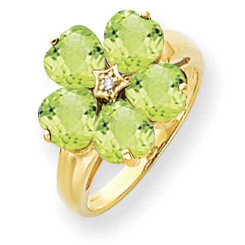 6mm Heart Peridot Diamond Ring 14k Gold Y4583PE_AA, MPN: Y4583PE_AA, 191101633126