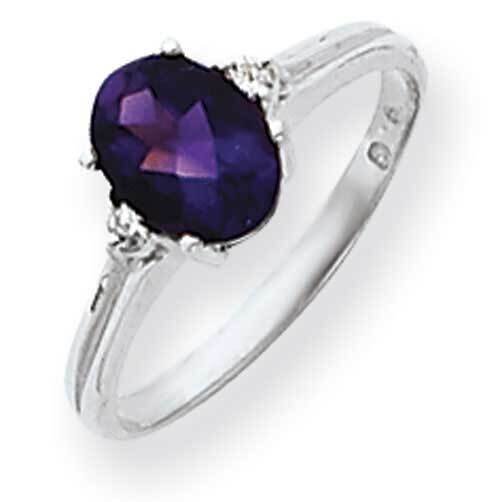 8x6mm Oval Amethyst Diamond Ring 14k White Gold Y4600AM_AA, MPN: Y4600AM_AA, 883957472003