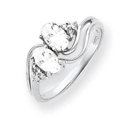 6x4mm Oval Cubic ZirconiDiamond Ring 14k White Gold Y4618CZ_AA, MPN: Y4618CZ_AA, 883957467702