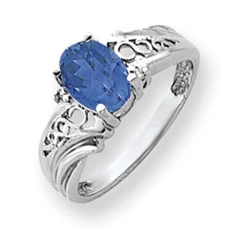 8x6mm Oval Tanzanite Diamond Ring 14k White Gold Y4684T_AA, MPN: Y4684T_AA, 883957594057