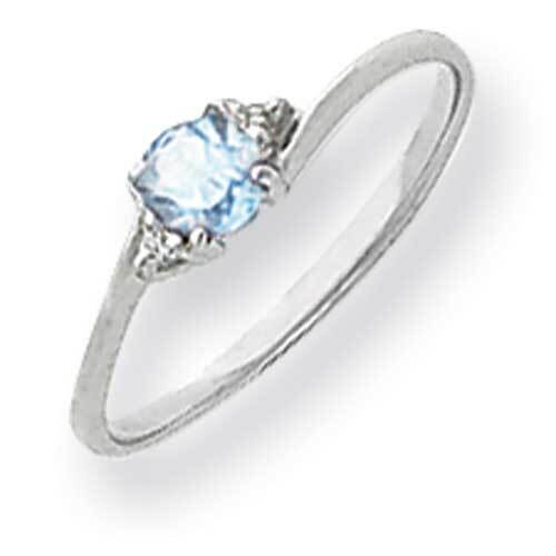 4mm Blue Topaz Diamond Ring 14k White Gold Y4713BT_AA, MPN: Y4713BT_AA, 883957601472
