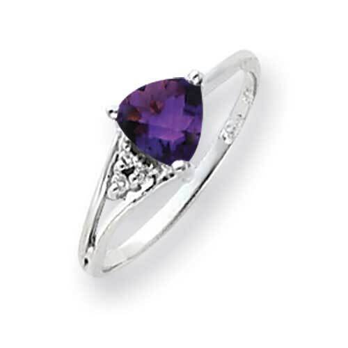 6mm Amethyst Diamond Ring 14k White Gold Y4745AM_AA, MPN: Y4745AM_AA, 883957604534