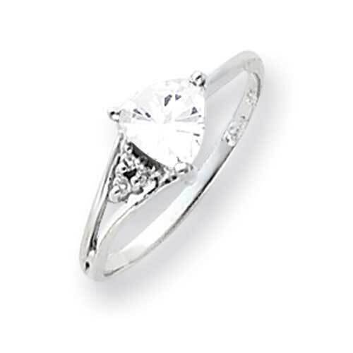 6mm Cubic ZirconiDiamond Ring 14k White Gold Y4745CZ_AA, MPN: Y4745CZ_AA, 883957604831
