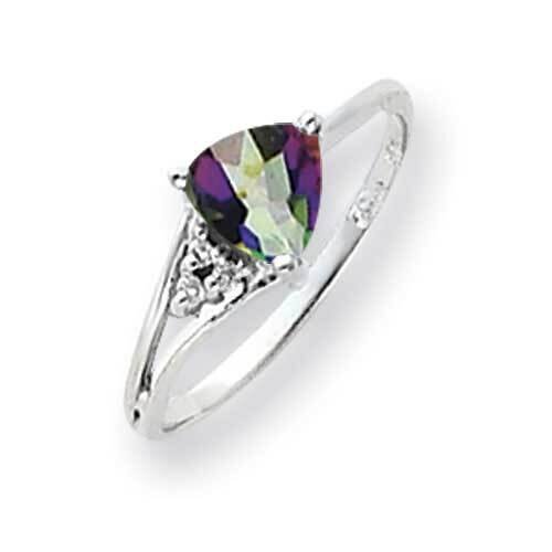 6mm Fire Topaz Diamond Ring 14k White Gold Y4745FT_AA, MPN: Y4745FT_AA, 883957604947