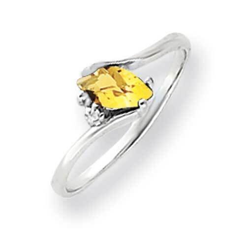 7x3.5mm Marquise Citrine Diamond Ring 14k White Gold Y4746CI_AA, MPN: Y4746CI_AA, 883957606699