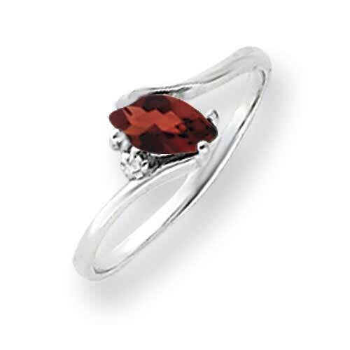 7x3.5mm Marquise Garnet Diamond Ring 14k White Gold Y4746GA_AA, MPN: Y4746GA_AA, 883957606842