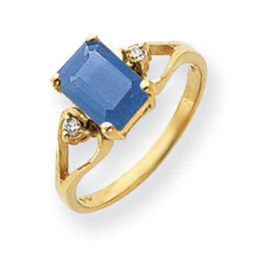8x6mm Emerald Cut Tanvorite Diamond Ring 14k Gold Y4749TV_AA, MPN: Y4749TV_AA, 883957666464