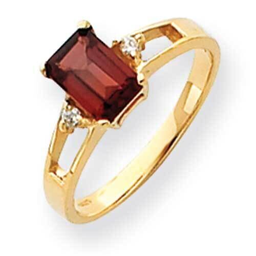 7x5mm Emerald Cut Garnet Diamond Ring 14k Gold Y4757GA_AA, MPN: Y4757GA_AA, 883957664545