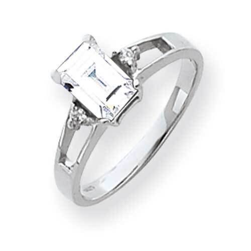 7x5mm Emerald Cut Cubic ZirconiDiamond Ring 14k White Gold Y4758CZ_AA, MPN: Y4758CZ_AA, 883957668932