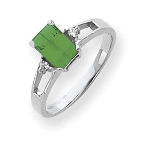 7x5mm Emerald Cut Emerald Diamond Ring 14k White Gold Y4758E_AA, MPN: Y4758E_AA, 883957669052