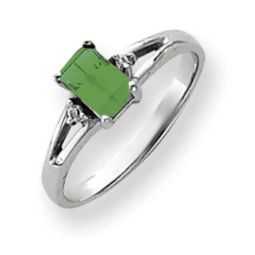 6x4mm Emerald Cut Emerald Diamond Ring 14k White Gold Y4762E_AA