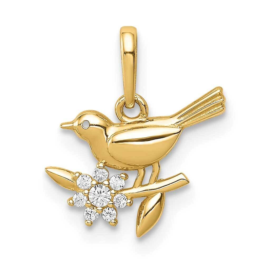 Bird on a Branch Pendant 14k Gold CZ Diamond YC1317, MPN: YC1317, 886774006581