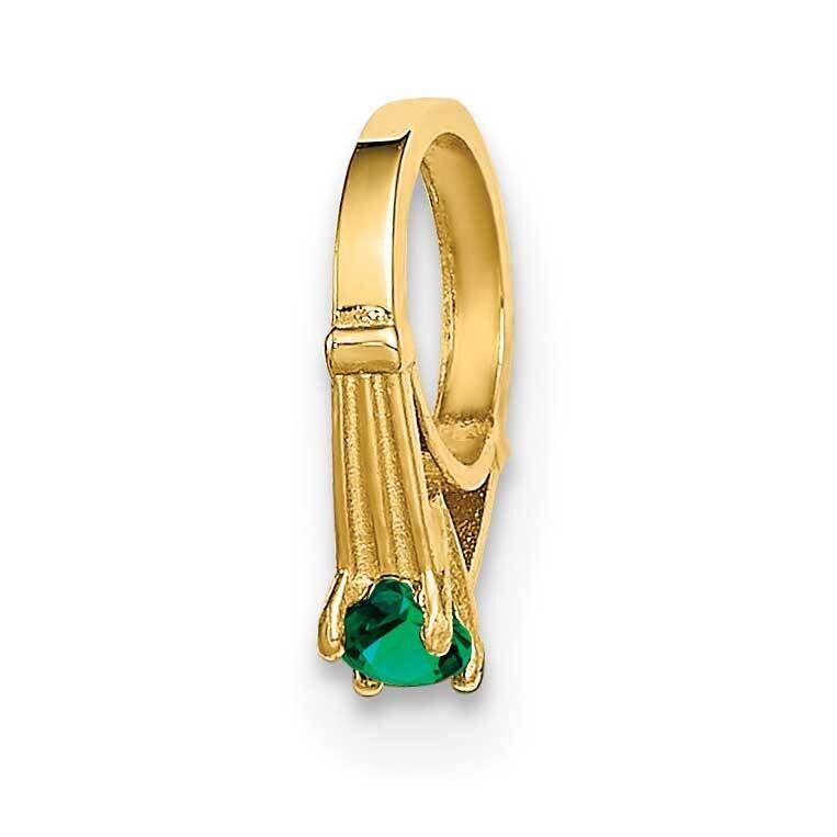 Ring with Dark Green Glass Stone Charm 14k Gold YC1331, MPN: YC1331, 716838334155