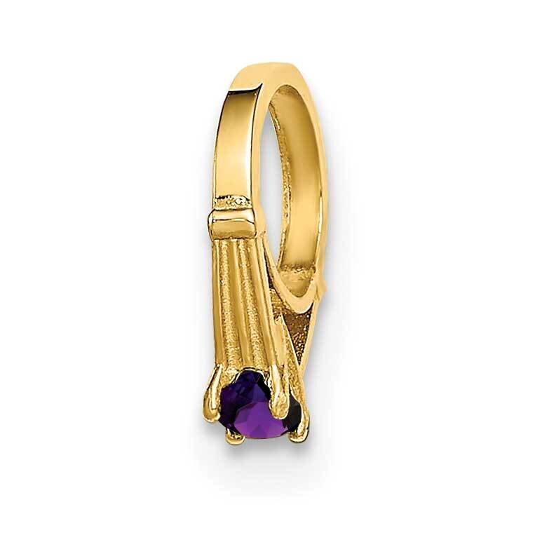Ring with Dark Purple Charm 14k Gold CZ Diamond YC1334, MPN: YC1334, 716838334124
