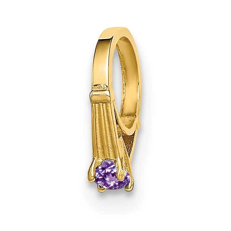 Ring with Light Purple Charm 14k Gold CZ Diamond YC1336, MPN: YC1336, 716838334162