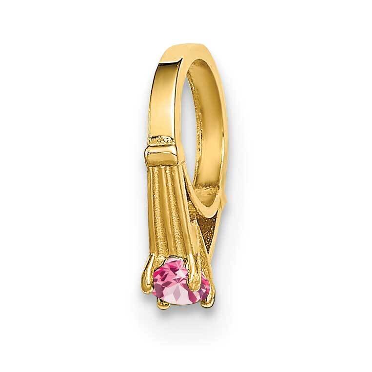 Ring with Light Pink Charm 14k Gold CZ Diamond YC1340, MPN: YC1340, 716838334209